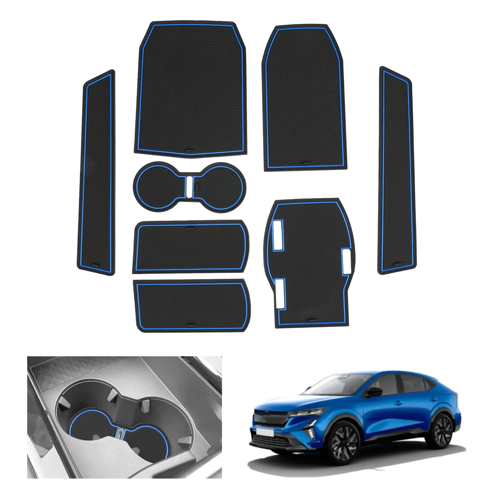 LFOTPP Door Groove Mat for Renault Rafale E-tech 2024 2025 Car Anti-slip Rubber Gate Slot Pad Renault Rafale 2025 Accessories