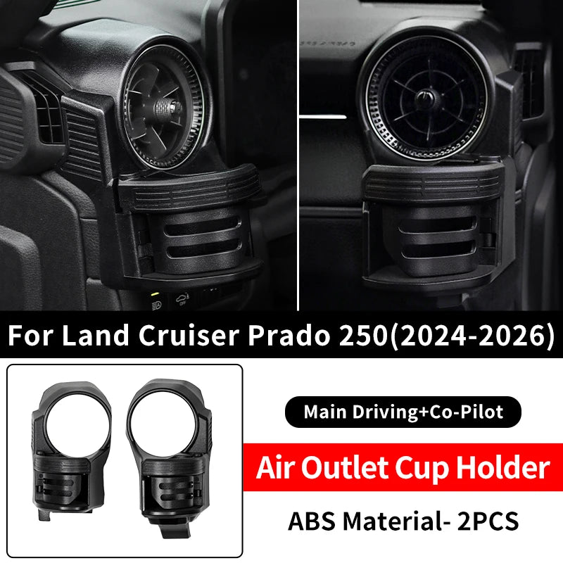 For Toyota Land Cruiser Prado 250 LC250 2024 2025 Car Cup Holder Air Vent Mount Drink Holder Anti-Shake Phone Stand Accessories