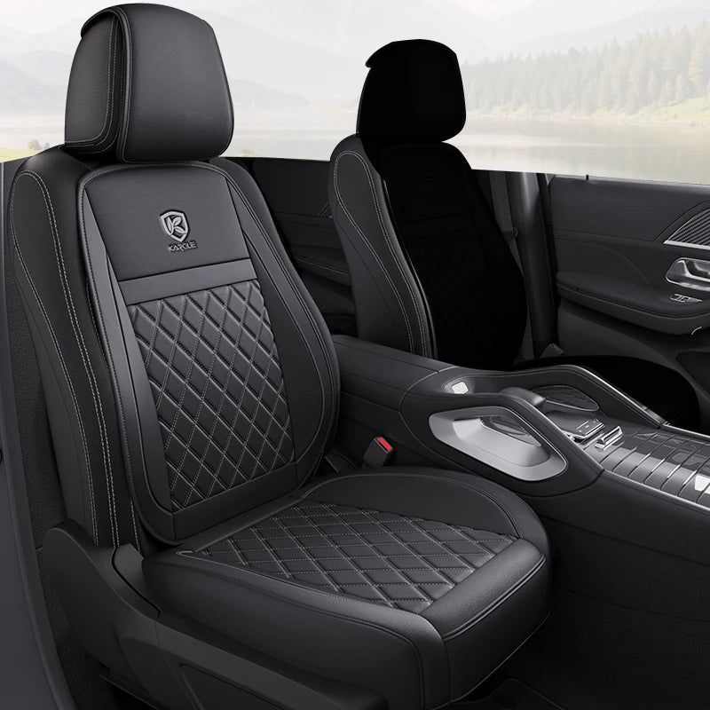 Karcle Nappa Leather Car Seat Cover Surround Bottom Car Seat Cover Full Set Durable Car Seat Protection Cushion Car Accessories