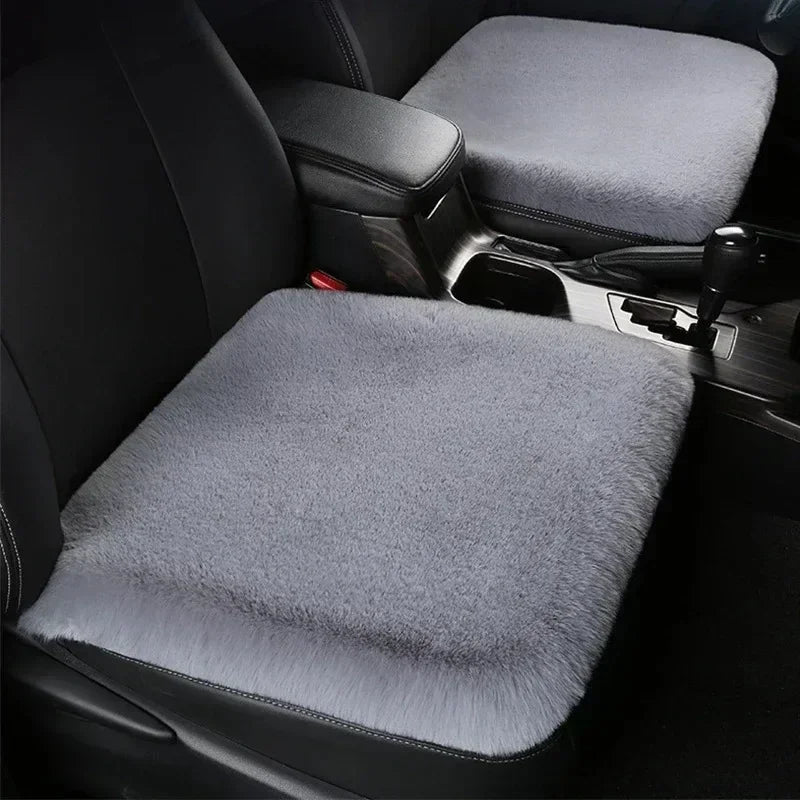 Car Plush Seat Cushion for Winter Warmth Universal Plush Car Full Set of Seat Cushion Covers Fluffy Car Seat Covers