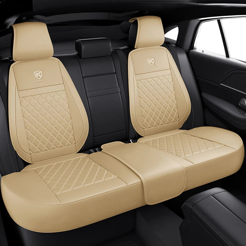 Karcle Nappa Leather Car Seat Cover Surround Bottom Car Seat Cover Full Set Durable Car Seat Protection Cushion Car Accessories