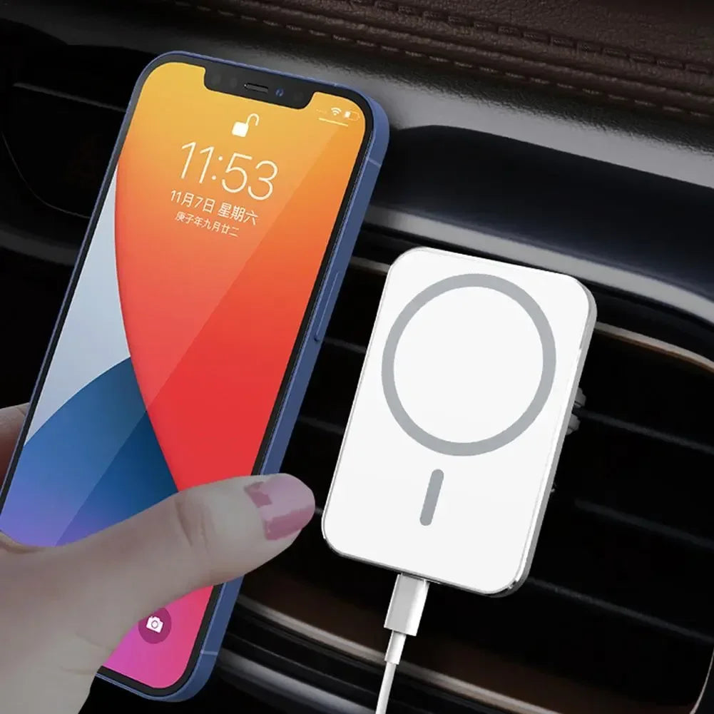 15W Qi Car Charger Type C Mobile Phone Magsafing Wireless Charger Car Mount Magnetic Holder For IPhone12 13 Pro Car Charging