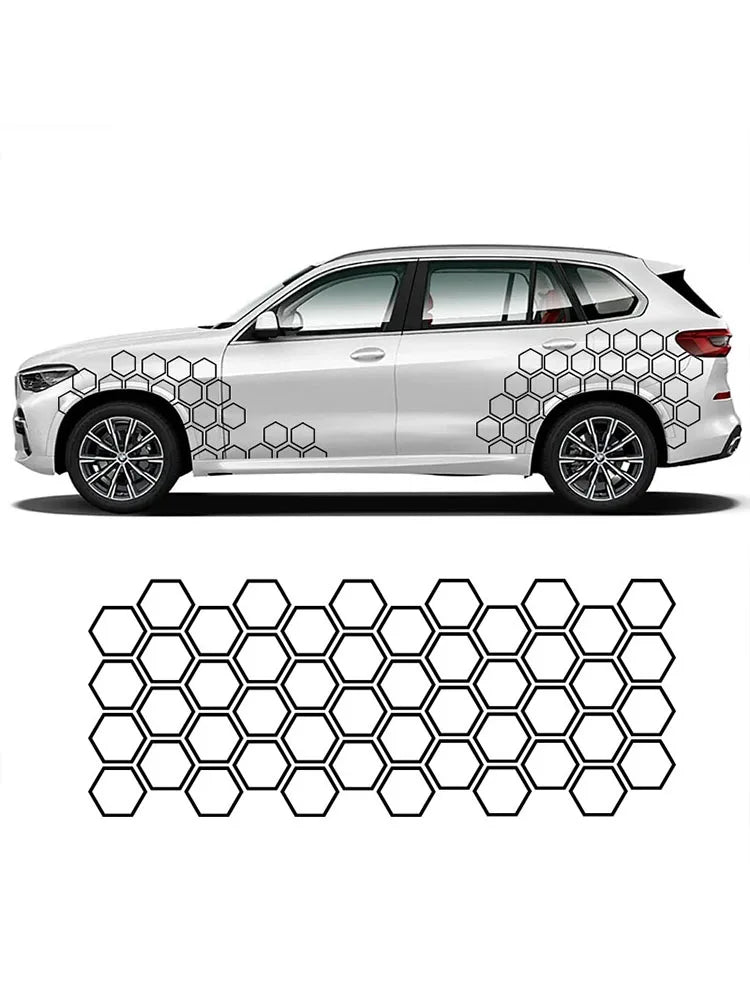 Cool Honeycomb Vinyl Decal For Car Body Decor Tunning Car Sticker Removable Auto Decals