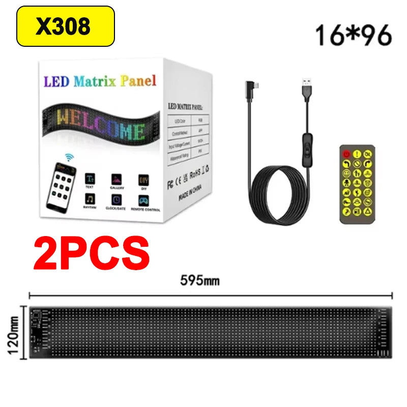 App Control Scrolling Advertising LED Sign Led Eyes for Truck USB Custom Text Pattern Programmable Display Truck Car Devil Eye