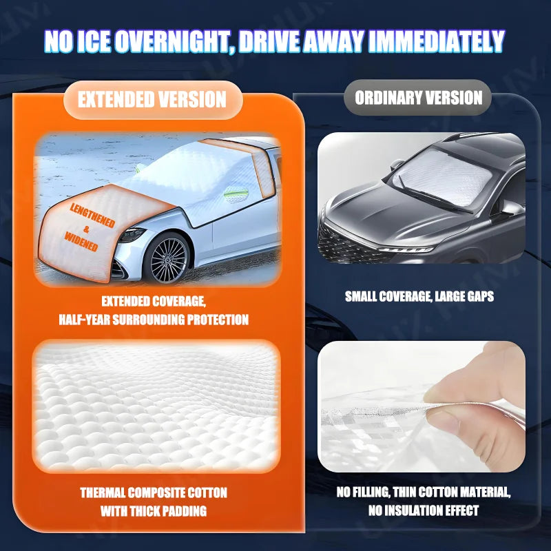 Enlarge Car Snow Cover 7-Layer Winter Windshield Snow Shield Windproof Waterproof Car Window Ice Cover Universal for Suv Sedan