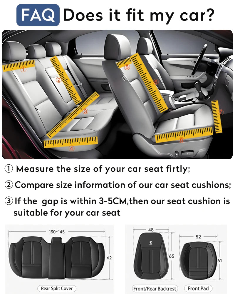 Karcle Nappa Leather Car Seat Cover Surround Bottom Car Seat Cover Full Set Durable Car Seat Protection Cushion Car Accessories