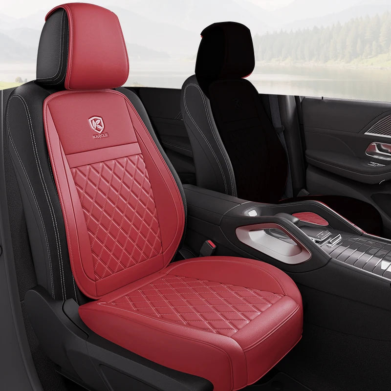 Karcle Nappa Leather Car Seat Cover Surround Bottom Car Seat Cover Full Set Durable Car Seat Protection Cushion Car Accessories