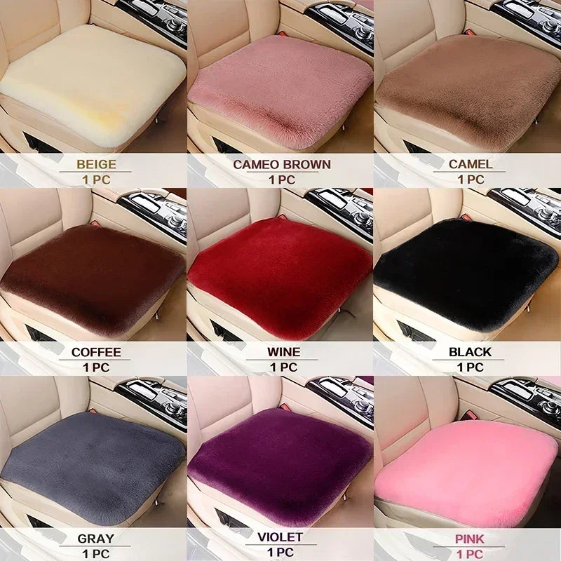 Car Plush Seat Cushion for Winter Warmth Universal Plush Car Full Set of Seat Cushion Covers Fluffy Car Seat Covers