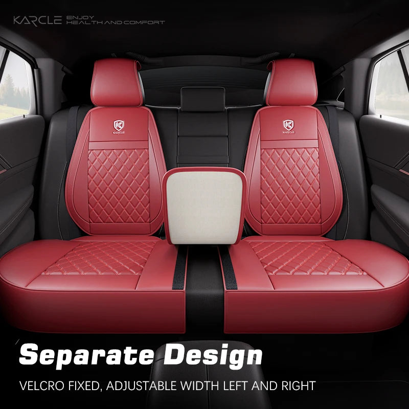 Karcle Nappa Leather Car Seat Cover Surround Bottom Car Seat Cover Full Set Durable Car Seat Protection Cushion Car Accessories