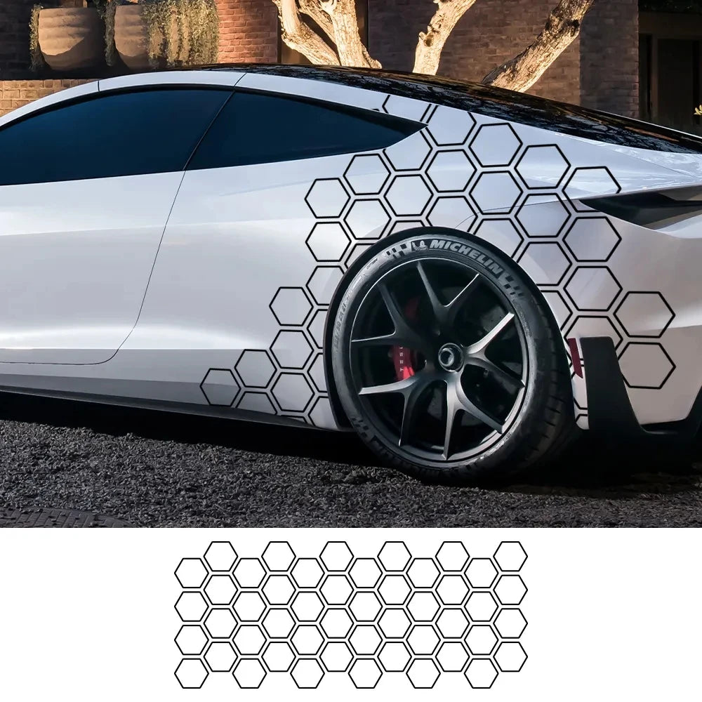 Cool Honeycomb Vinyl Decal For Car Body Decor Tunning Car Sticker Removable Auto Decals