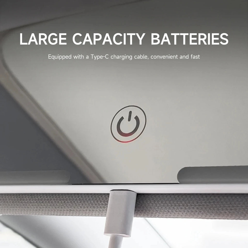 Car Interior Mirrors Sun Visor Plate LED HD Makeup Mirror for Girls Women Rechargeable Fill Light Universal Thin Vanity Mirror