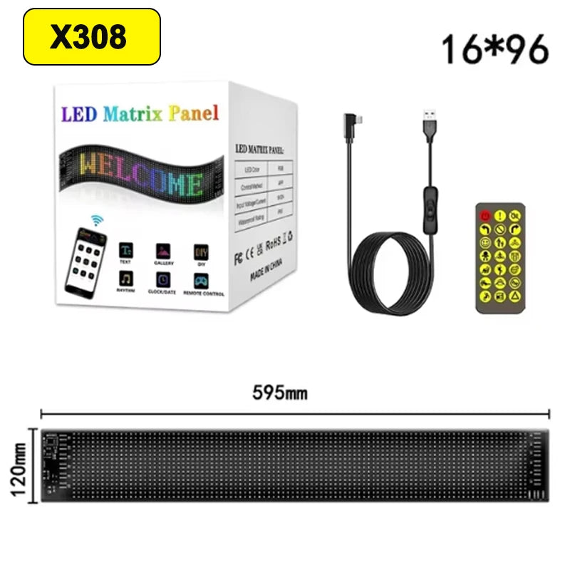 App Control Scrolling Advertising LED Sign Led Eyes for Truck USB Custom Text Pattern Programmable Display Truck Car Devil Eye