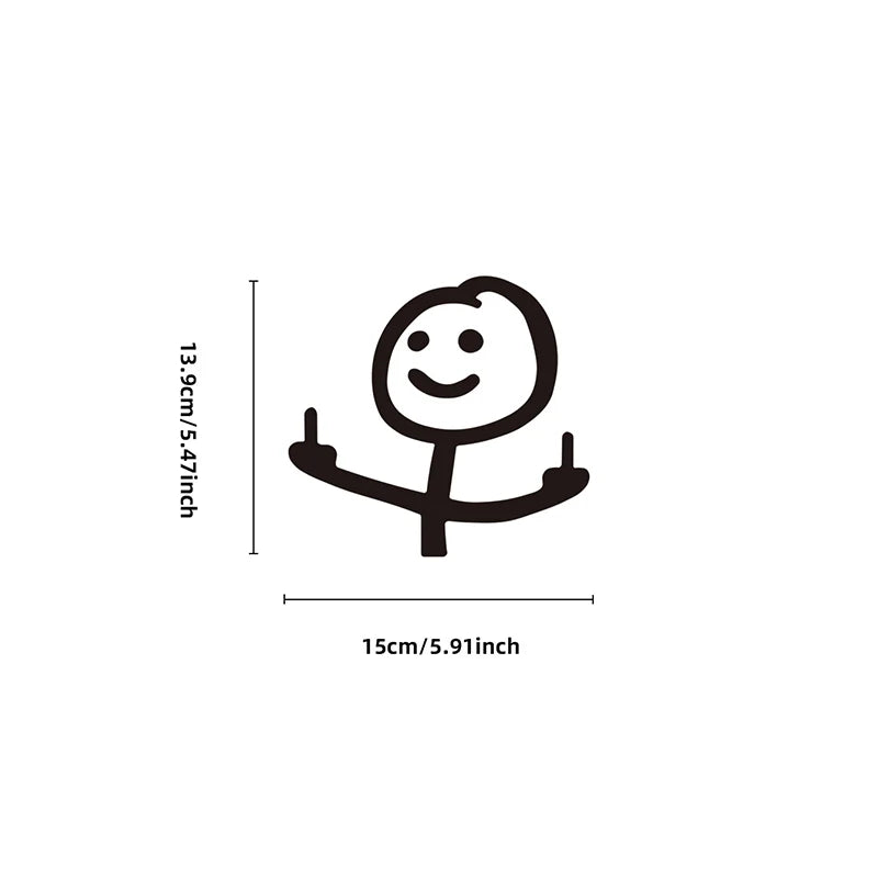 13.9x15cm Creative Funny Car Stickers Middle Finger Styling Auto Windshield Door Trunk Sticker Decals Exterior Car Accessories