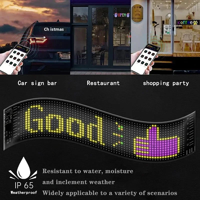 App Control Scrolling Advertising LED Sign Led Eyes for Truck USB Custom Text Pattern Programmable Display Truck Car Devil Eye