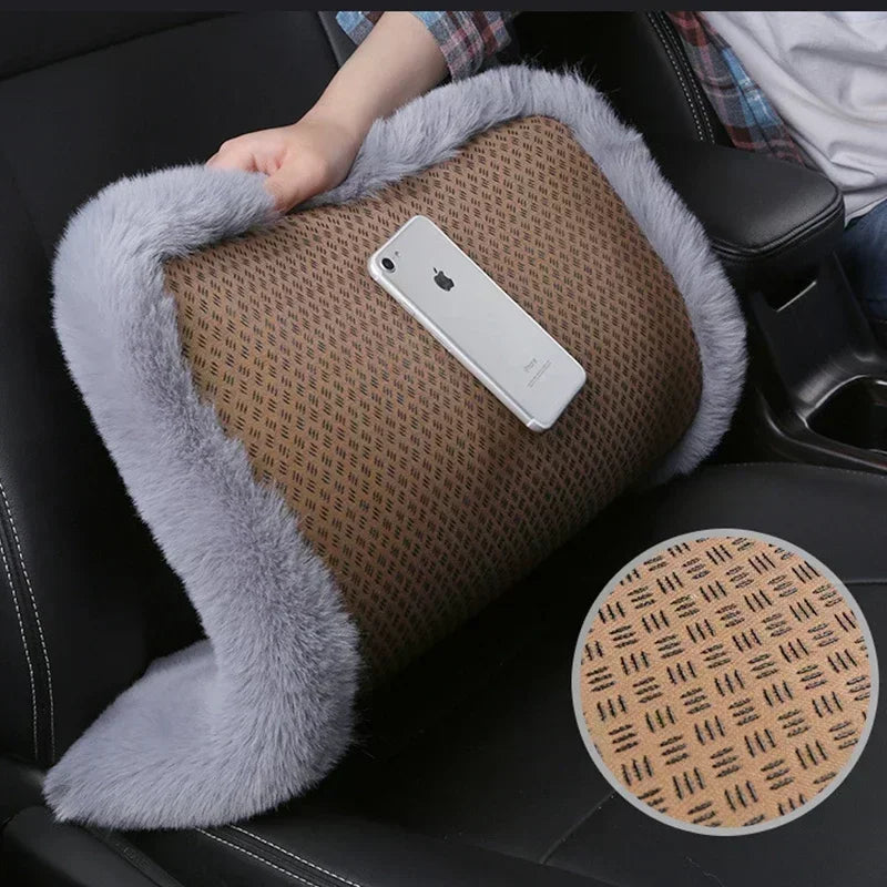 Car Plush Seat Cushion for Winter Warmth Universal Plush Car Full Set of Seat Cushion Covers Fluffy Car Seat Covers