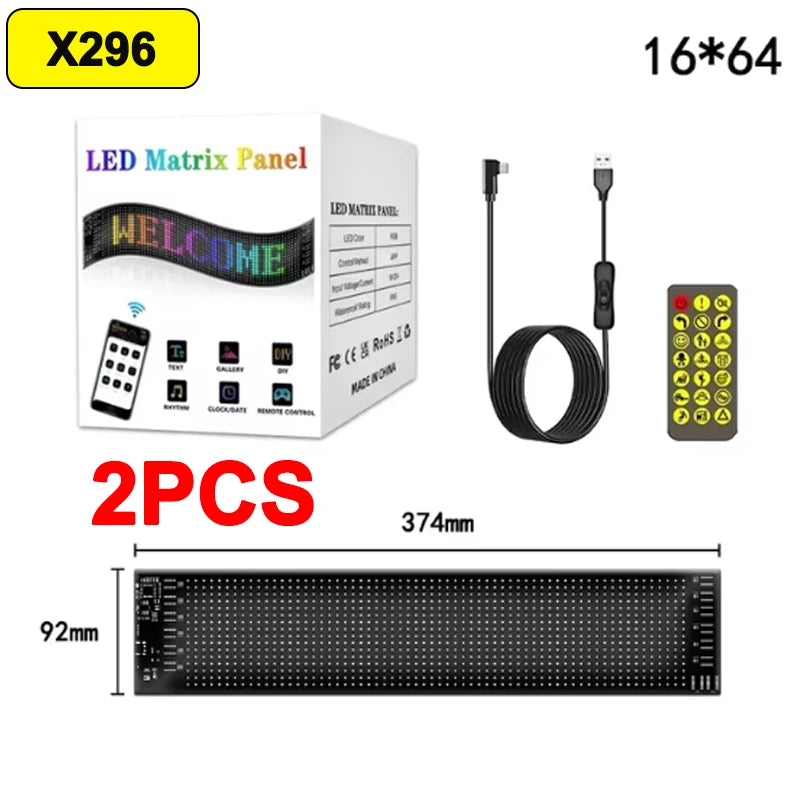 App Control Scrolling Advertising LED Sign Led Eyes for Truck USB Custom Text Pattern Programmable Display Truck Car Devil Eye