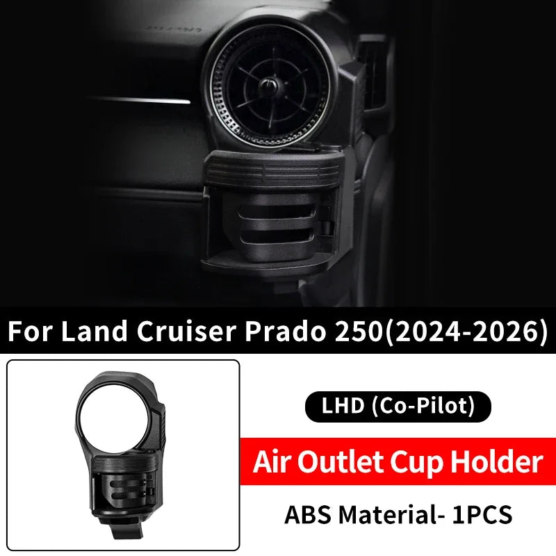 For Toyota Land Cruiser Prado 250 LC250 2024 2025 Car Cup Holder Air Vent Mount Drink Holder Anti-Shake Phone Stand Accessories