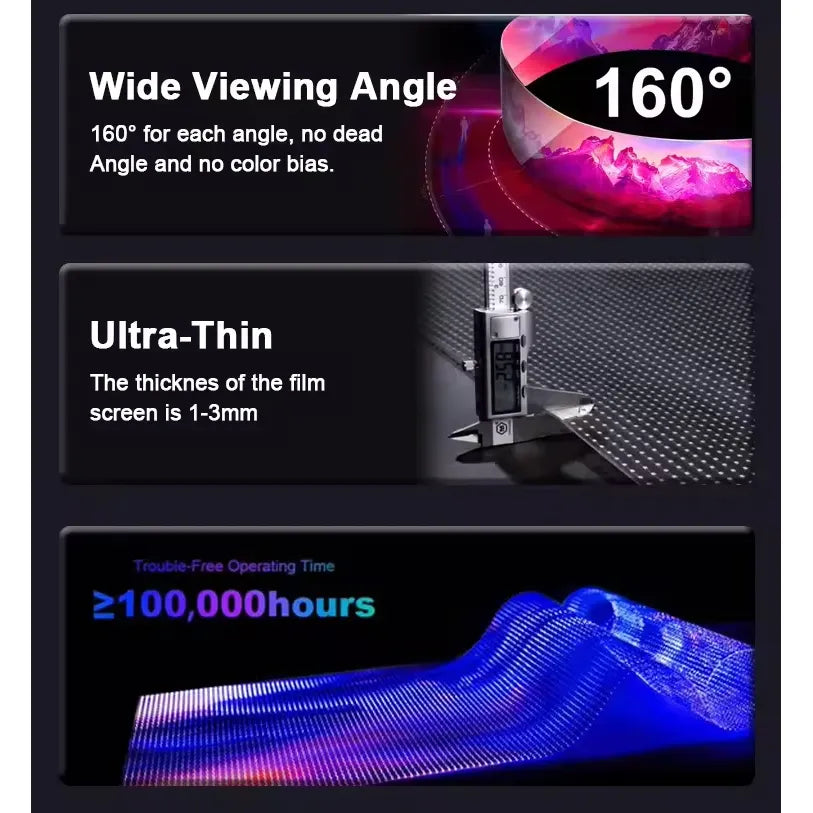 FlexScreen™ – Pantalla LED adhesiva transparente