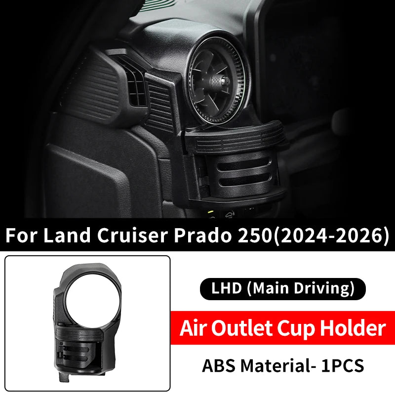 For Toyota Land Cruiser Prado 250 LC250 2024 2025 Car Cup Holder Air Vent Mount Drink Holder Anti-Shake Phone Stand Accessories