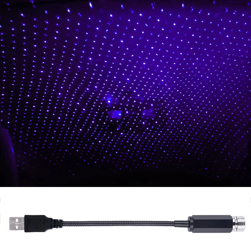 Car Roof Star Light LED Interior Romantic Ambient Star Night Projector USB For Car Bedroom Party Neon Atmosphere Decoration Lamp